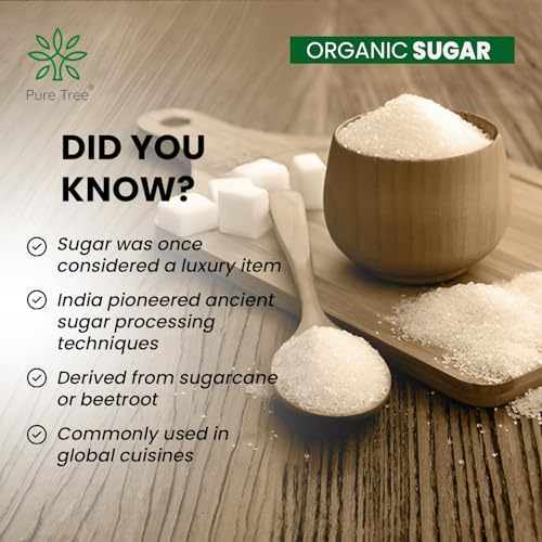 Image of Pure Tree Certified Organic Sugar | 5 Kg / 5000 g | Sulphurless Cheeni, Shakkar | Gluten-Free Chini Processed From Sugarcane