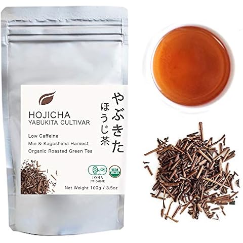 Organic Japanese Hojicha - Yabukita Cultivar 100g (3.5oz) bag - Low Caffeine - Loose Leaf Green Tea Cover