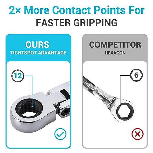 Image of B4B BANG 4 BUCK 11mm Ratcheting Combination Wrench Metric, Flex Head Ratcheting Wrench Spanner with 12-Point Design, 72-Tooth Ratchet, Chrome Vanadium Steel