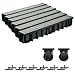 Produktbild 6m Entwässerungsrinne Terrassenrinne, System A15 148mm Stegrost Kunststoff, grau-line, komplett SET