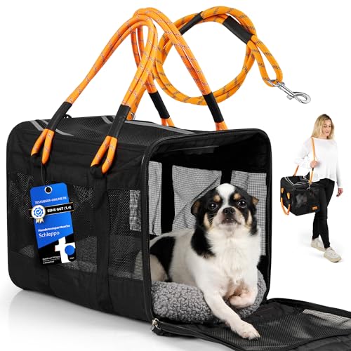 Schleppo Borsa per cani di piccola taglia, 7 kg, traspirante, per il trasporto di cani, per auto e casa, impermeabile e sicura, ideale anche come borsa per il trasporto di gatti, trasportino per cani