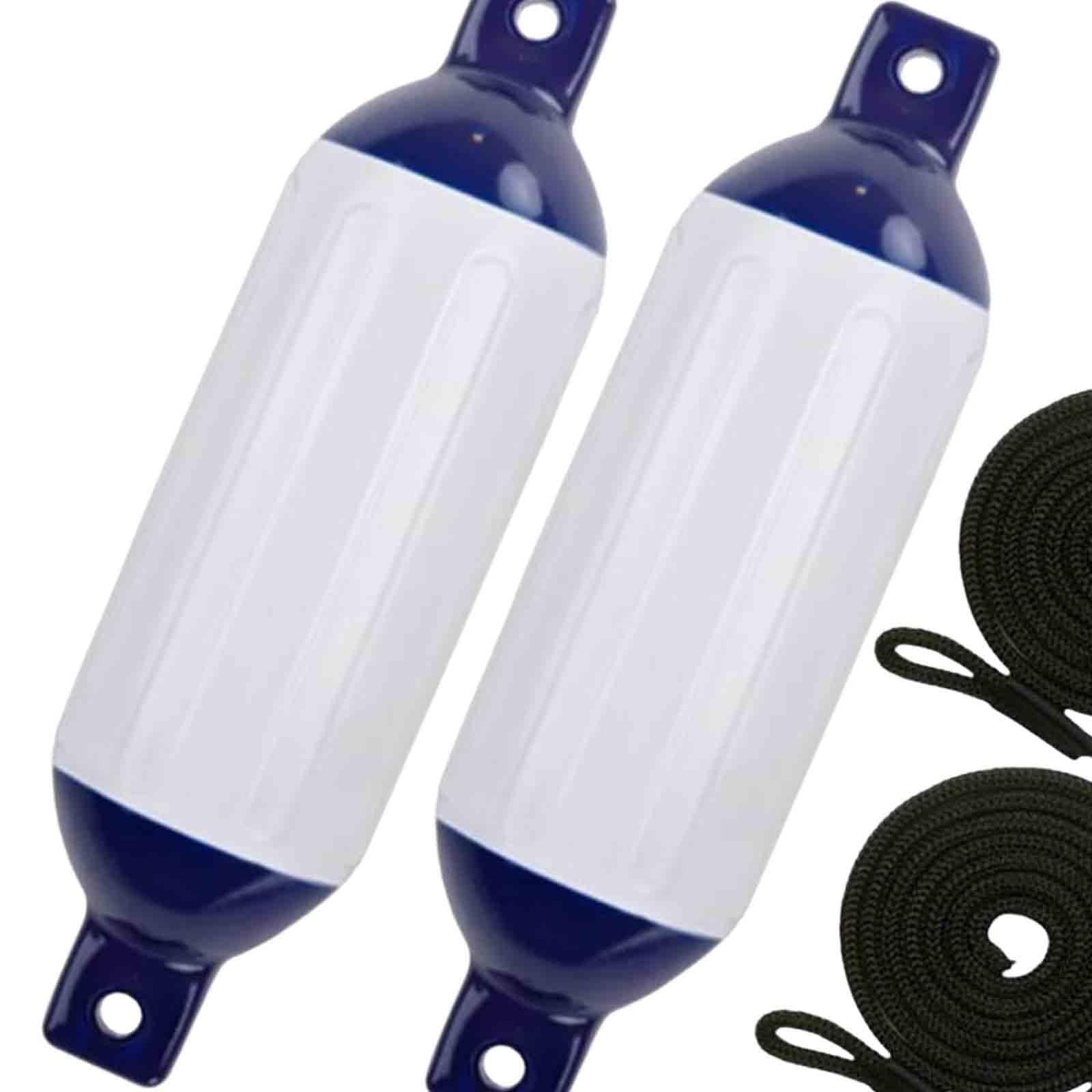 Set di Parabordi per Barche per Un Attracco E Una Maggiore Protezione, G0 Nero Blu Corda