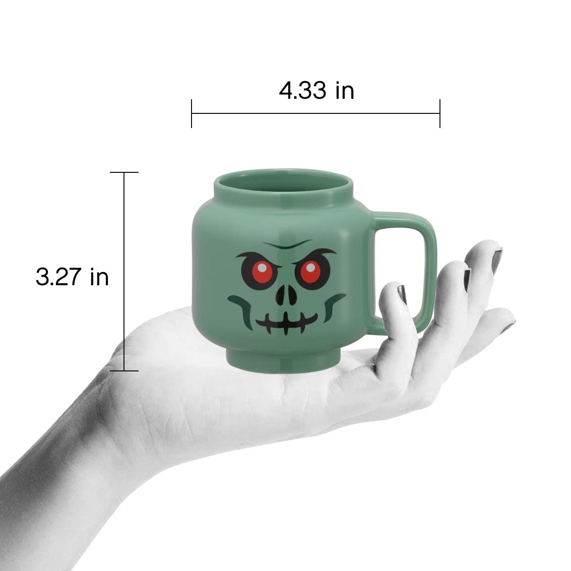 Room Copenhagen LEGO Ceramic Mug Small - GREEN SKELETON - 255 ml - Image 2