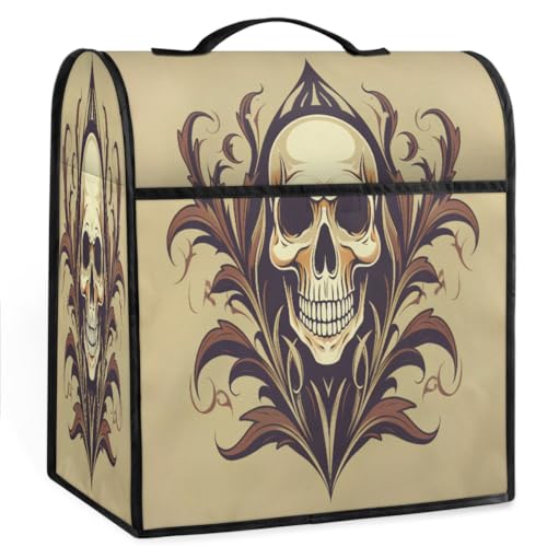 Coffee Maker Cover Skull Theme Kitchen Appliance Covers Small Appliance Covers Blender Cover Juicer Cover Dust Covers for Kitchen Appliances with Top Handle and Pockets,Washable,C713