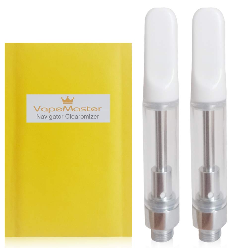 elfbar nachfüll pod läuft aus VapeMaster Navigator Vape Cartridges Atomizer Cartridge Evaporator  Clearomizer for E-Liquid, Hemp Oil and CBD Ceramic Coil Technology Pyrex  Glass Tank 1.0 ml Content Pure Steam