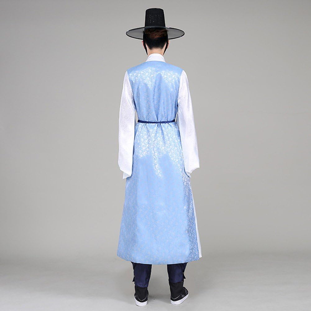 Hanbok Tradycyjny Męski Kostium Narodowy, Koreański Kostium Narodowy, Koreański Trybunał Strój na występy sceniczne, Cosplay i Halloween