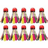 Pallina da badminton per esterni, volani da badminton in piuma naturale per interni ed esterni, palla da badminton con testa rossa ad alta stabilità