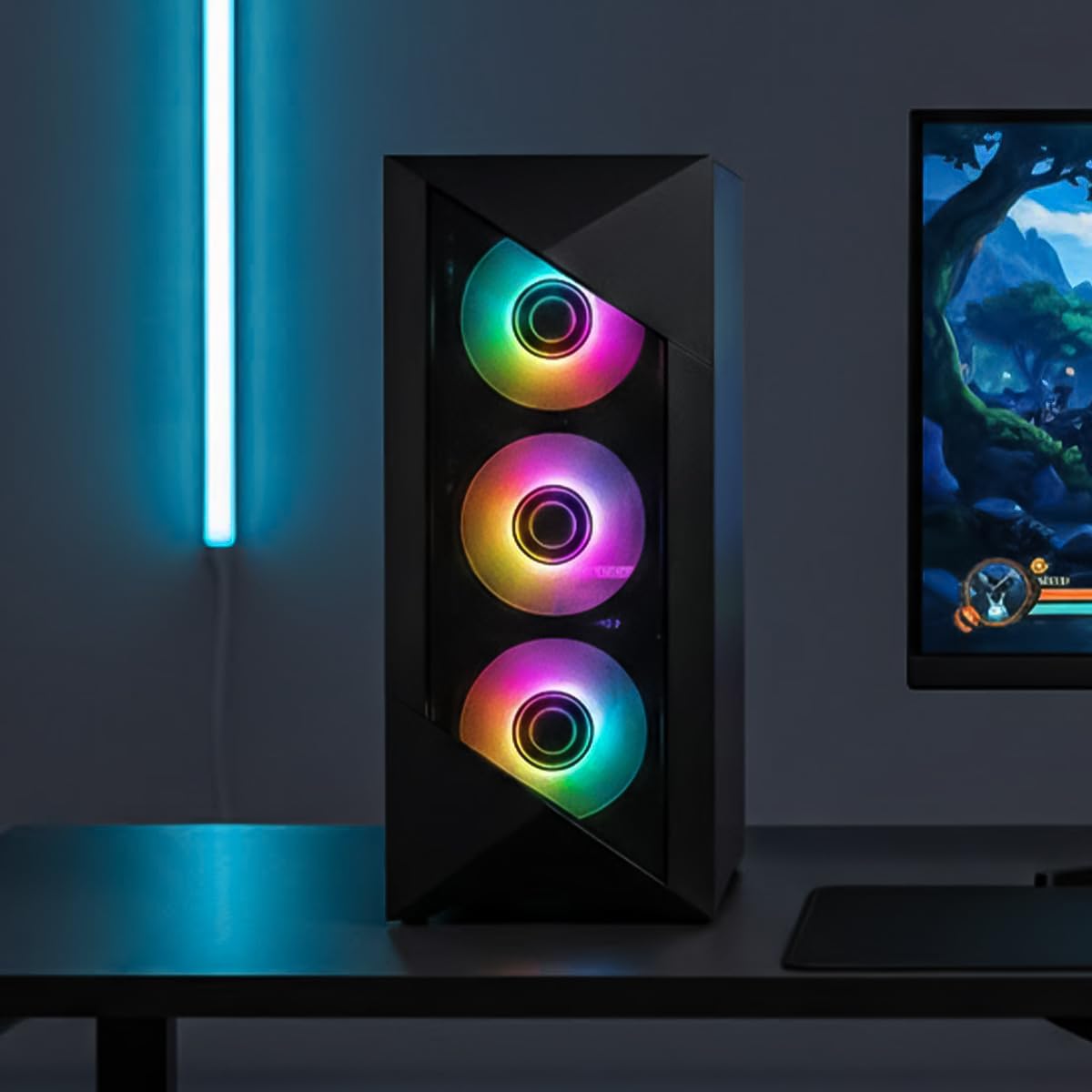 YEYIAN Gaming PC EdgeESP | Intel i5-14400F 10 core (4,7 GHz OC) | NVIDIA RTX 5060 8 GB GDDR7 | 32 GB DDR5 6000 MHz | SSD NVMe Gen4 1 TB | Windows 11 Pro