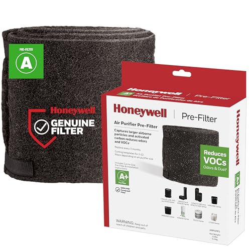 Honeywell Premium Odor-Reducing Air Purifier Replacement Pre-Filter Roll with Cutting Templates Air Filter HRF-APP1 (A+) Black