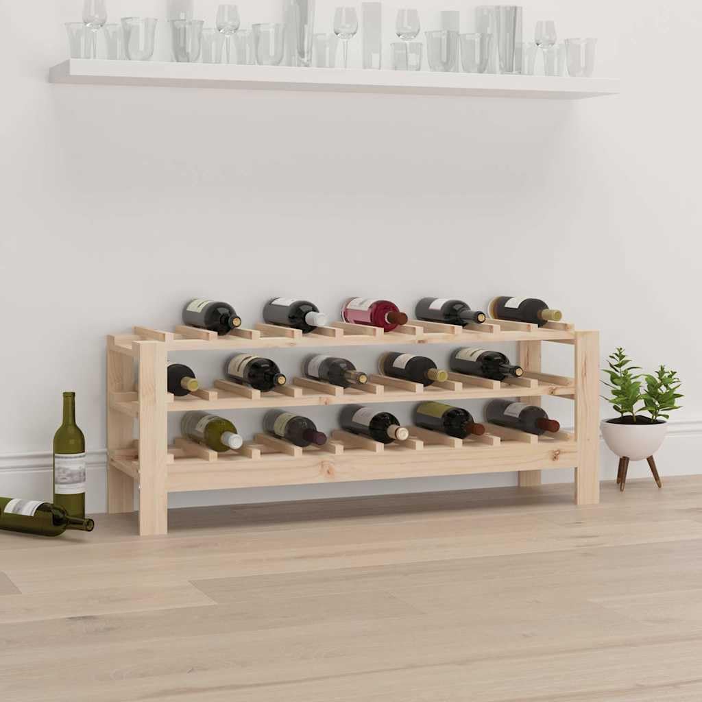 Botellero de madera de pino para 30 botellas de vino, 109,5 x 30 x 42 cm