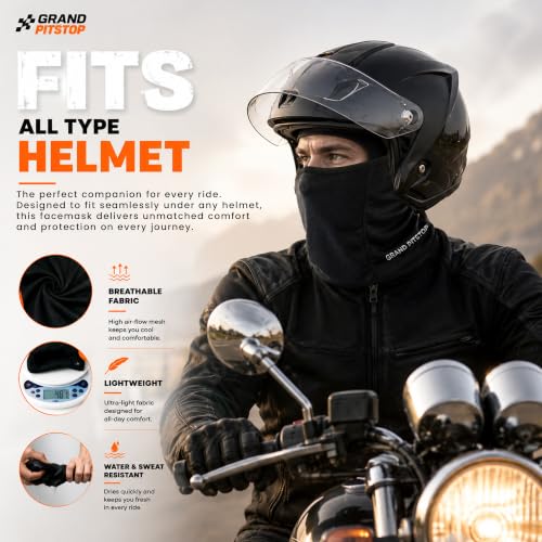 GRAND PITSTOP Helmet Mask Black Free Size - Image 5