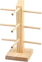 Vista 10 de TANG SONG Soporte de exhibición de lentes de madera maciza para gafas de sol, estante de exhibición de lentes de madera, escaparate doble de lino