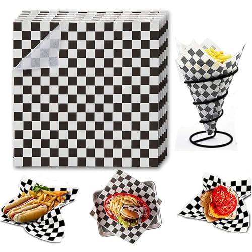 Papel Antigrasa para Envolver Alimentos - 100 Pcs, Tamaño 30 x 30 cm, Ideal para Hamburguesas, Bocadillos y Sandwich