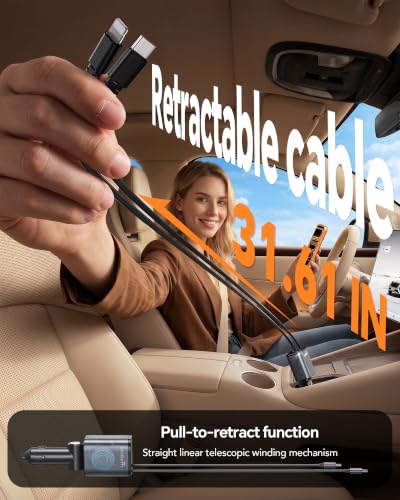 Retractable Car Charger 75W