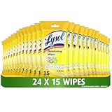 Lysol Disinfecting Wipes, Lysol On the Go, Citrus, Kills 99.9% of Viruses & Bacteria, Bulk Pack of 24, 360 count (24 x 15 count)