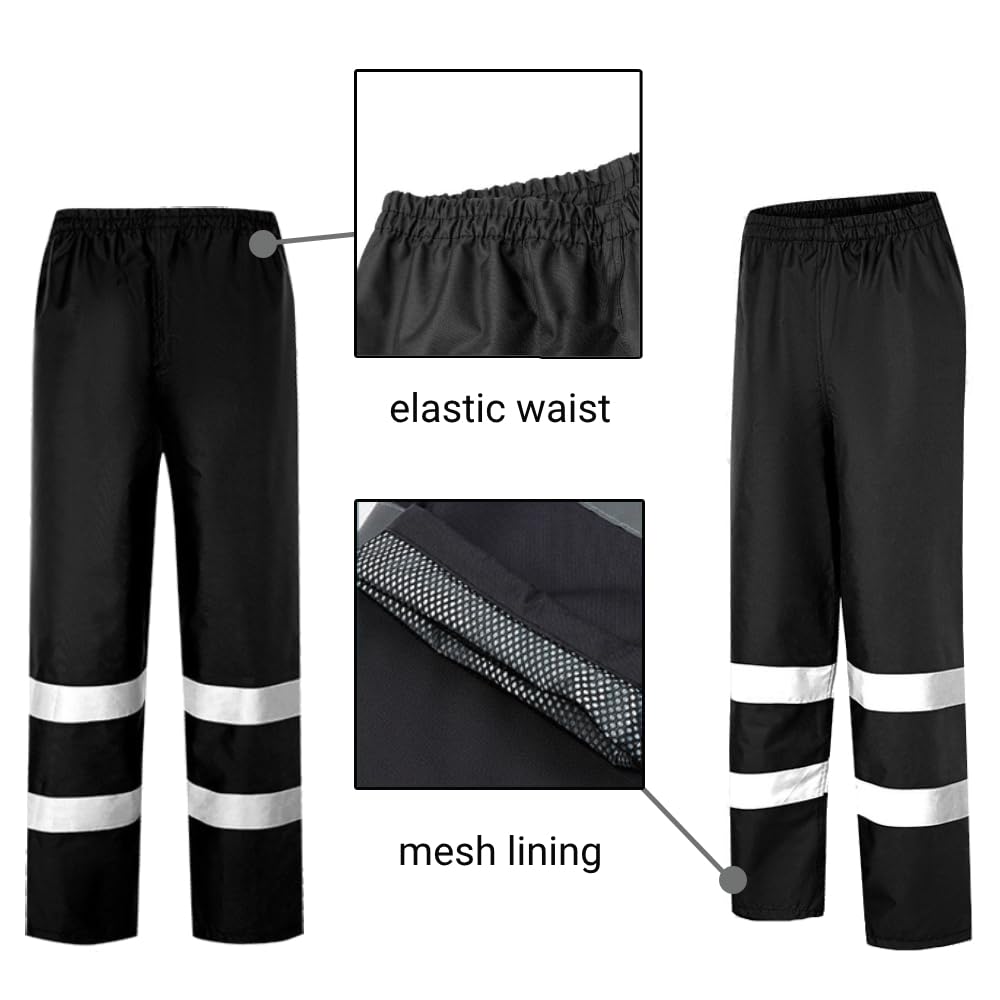 Pantaloni da lavoro di sicurezza ad alta visibilità, impermeabili, per uomini e donne, ad alta visibilità, con fascia riflettente