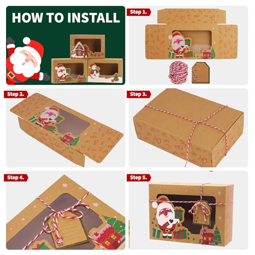 24 Pieces Christmas Cookie Boxes With PVC Window - Image 3