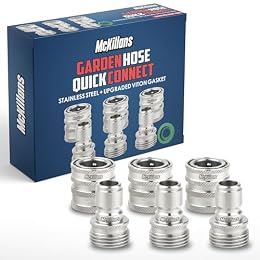 McKillans® Water Hose Quick Connect [UNIVERSAL FIT] 3 Pack - Stainless Steel Garden Hose Quick Connector - Durable Garden Hose Fittings - EASY INSTANT CONNECTION
