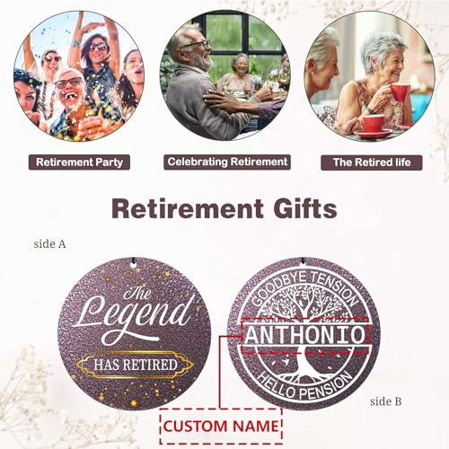 Image of ASTARIN Personalized Retirement Wind Chimes for Women Man, Happy Retirement Gift 36 inch Wind Chime for Teacher Coworkers Boss, Personalized Tree of Life Deep Tone Windchime Retiree Gift Ideas
