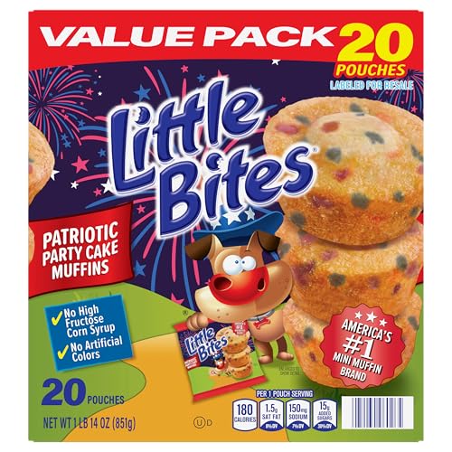 (Value Pack) Little Bites Party Cake Muffins, 20 individual packs, (1.5 oz each), Cake and Sprinkles Mini Muffins, 30 oz Multipack