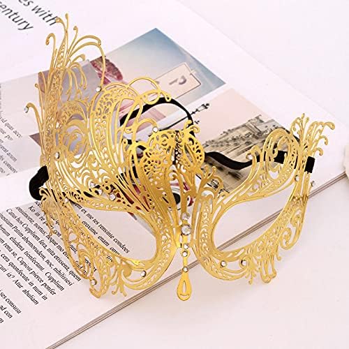 Masquerade Mask for Couple,Men Greek Roman Mask Women Metal Venetian Mask for Halloween Mardi Gras Ball Party - Image 6
