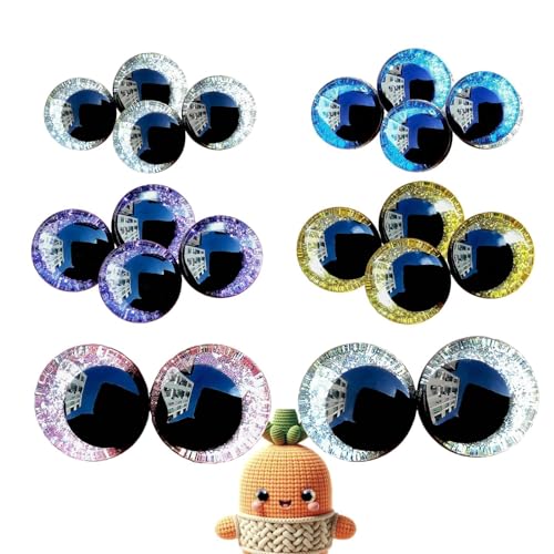 20 Pcs Yeux Scintillants Pour Animaux Au Crochet, Taille 12/18/30mm, Yeux 3D en Plastique pour DIY, Poupées et Amigurumi ﻿