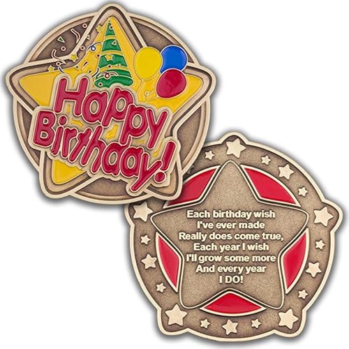 Pièce de monnaie d'anniversaire étoile aux finitions dorées