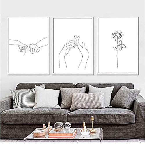 Tableau fleurs noir et blanc 50x70cm au design artistique épuré