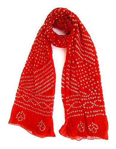 tmt hub Jaipuri Rajasthani Women's Art Silk Bandhej Bandhani Dupattas for Women-picture-27