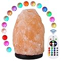 pursalt Himalayan Salt Lamp 7 Inches (5-6 Lbs) with Upgraded Remote Control, Adjustable 16 Color Changing Salt Lamp Night Light, Natural Crystal Pink Large USB Salt Rock Lamp for Home Decor