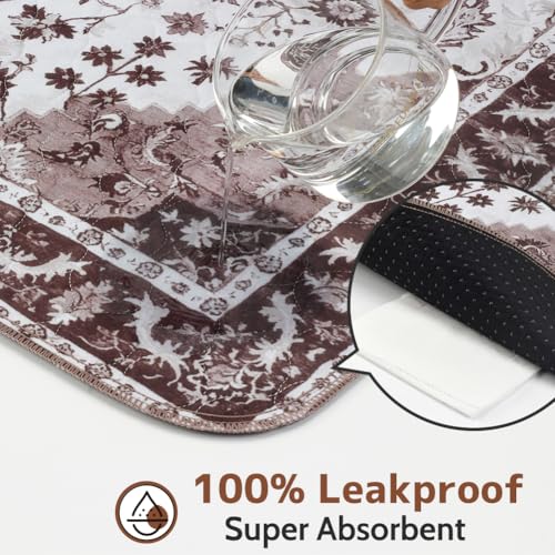 Image of Washable Pee Pads for Dogs, 2 Pack Reusable Puppy Training Pads 60 inchx48 inch Super Absorbent Waterproof Dog Training Pads, Non-Slip Potty Pads, Whelping Pads Litter Mat Light Brown Medallion