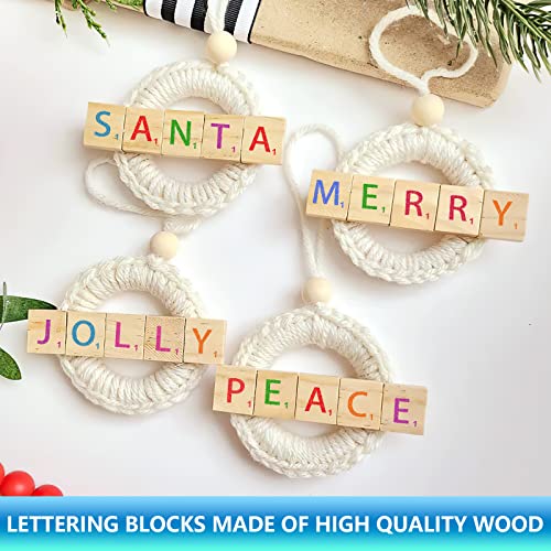 Jieguang Wood Letter Tiles, 100 Wooden Scrabble Tiles, Scrabble Letters For Crafts, Diy Wood Gift Decoration Making Alphabet Coasters And Scrabble Crossword Game #TOP2