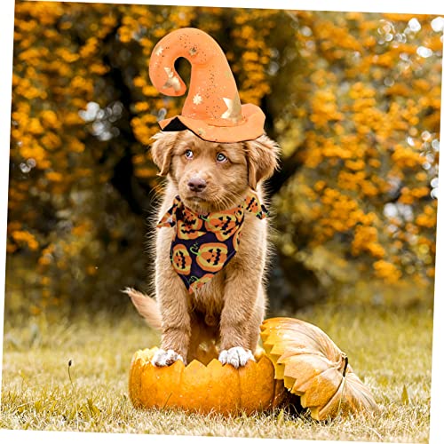 Abaodam 1 Conjunto De Chapéu De Animal De Estimação Chapéu De Halloween Triângulo Cachecol De Pescoç