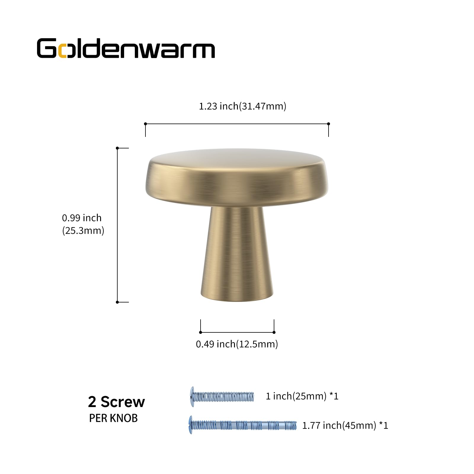 Ravinte 5 Pack Chapagne Bronze Kitchen Cabinet Knobs, Solid Bronze