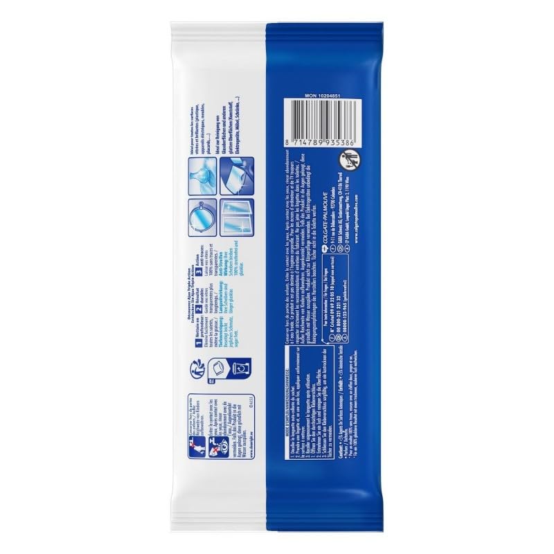 Image secondaire de AJAX - Ajax Lingettes Triple Action Nettoyant Vitres 40 Lingettes - Lot De 4