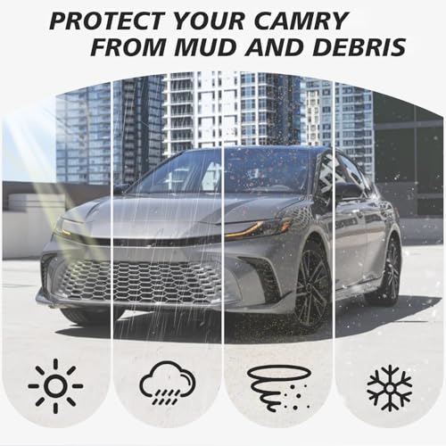 Image of Muslogy Mud Flaps Splash Guards Compatible with Toyota Camry 2025 2026 (LE, XLE) Accessories Wheel & Tire Mudguards Front & Rear Set Fender Mudflaps No Drilling Required (Won't Fit SE /XSE)