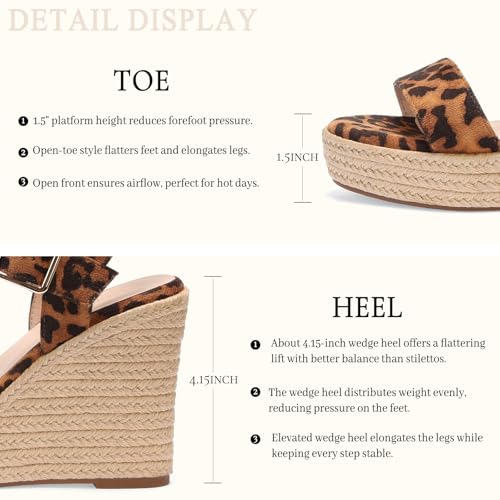 Image of VICKI.VICKI Women's Platform Sandals Wedge Ankle Strap Open Toe Sandals