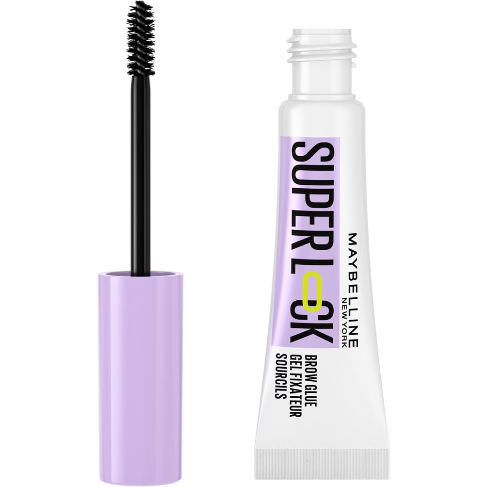 Maybelline New York - Gel Fixateur Sourcils Transparent - Avec Brosse Sculptante - Tenue Extrême 24H - Sans Résidus - Sans Effet Carton - Fini Non Collant - Superlock Brow Glue