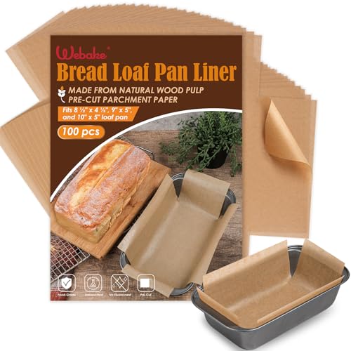 Webake Unbleached Loaf Pan Liners