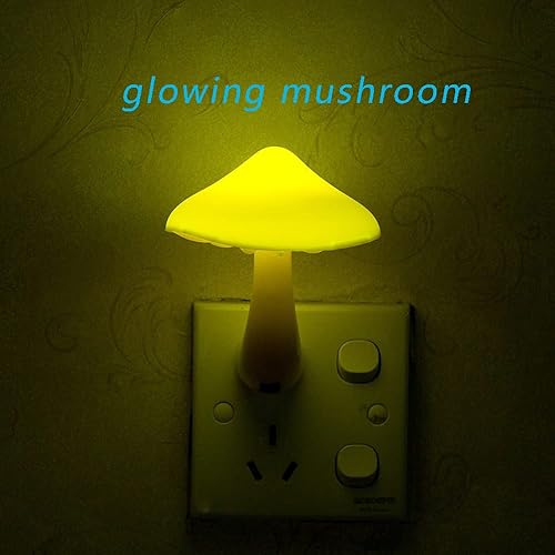 Miniatura 4 de Luz nocturna de ahorro de energía con forma de hongo para dormitorio de adultos y niños, baño, inodoro, escalera, cocina, pasillo, blanco cálido