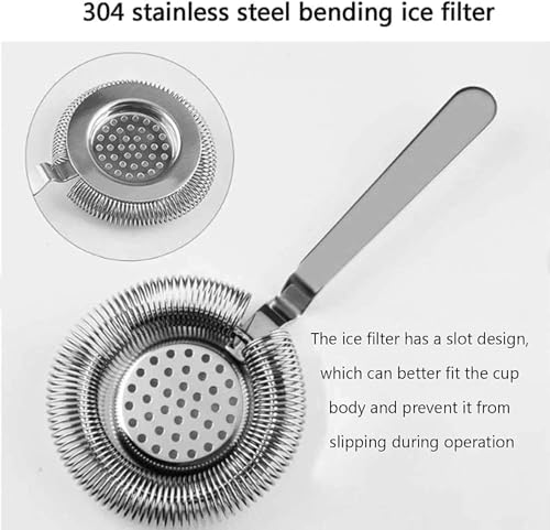 Set de coctelera 7 piezas con soporte de bambú acero inox miniatura 2