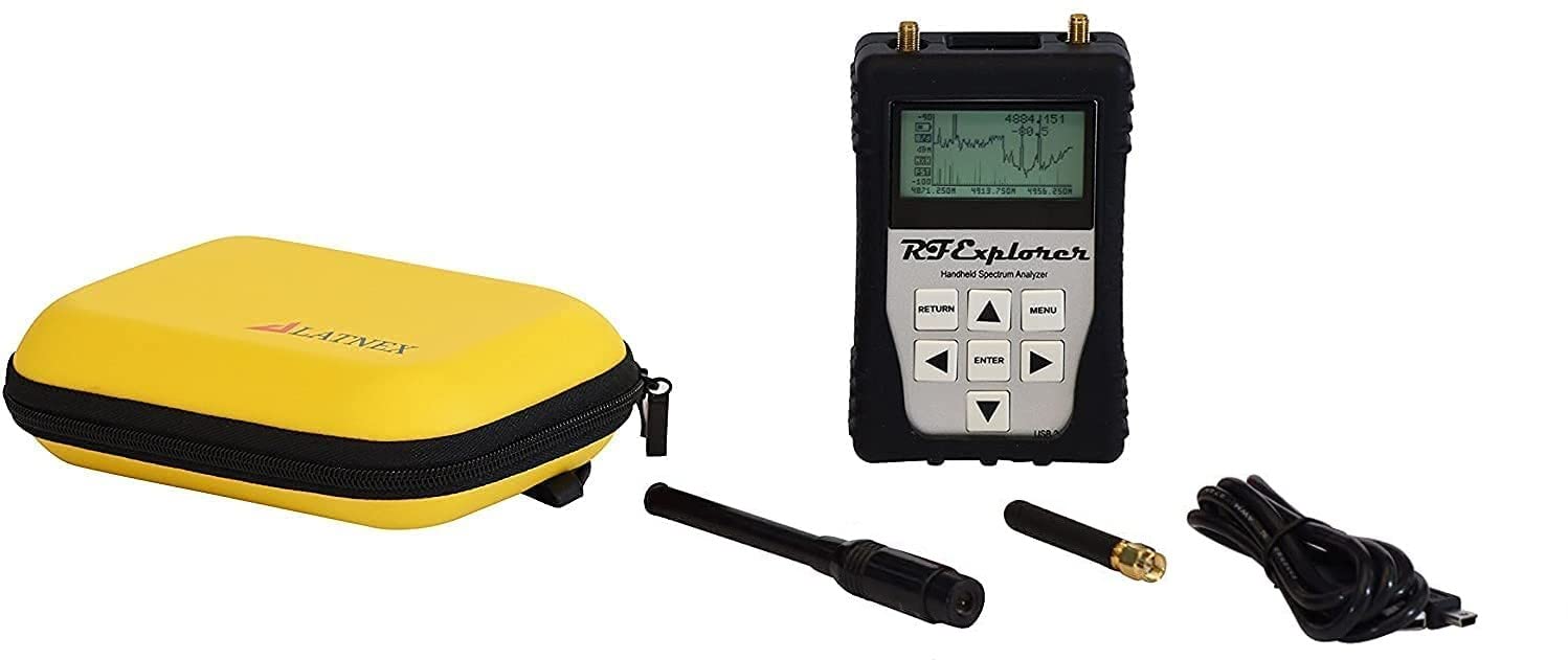 RFandEMFRF Explorer 3G Combo Handheld Spectrum Analyzer with Colored Protection Boot & Case, USB Cable & Free Downloadable Software for Windows and Mac includes RF and Wi-Fi Analyzer (Yellow)