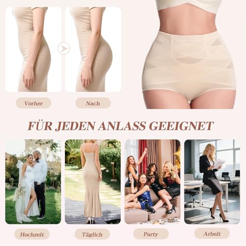 Annsuki Shapewear Damen Bauchweg Unterhose,Miederhose hoher Taille Bauch Weg Unterhose,Unterwäsche Miederpant Body Shaper für Frauen