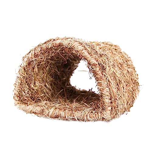 INOOMP 1個 わらウサギの巣 遊ぶ ウサギの隠れ家のトンネル うさぎで編んだわら 動物のおもちゃ モルモットの檻 豚 ペットのわらの巣 ウサギの遊び場のおもちゃ ウサギの遊び用品 ヨシ草