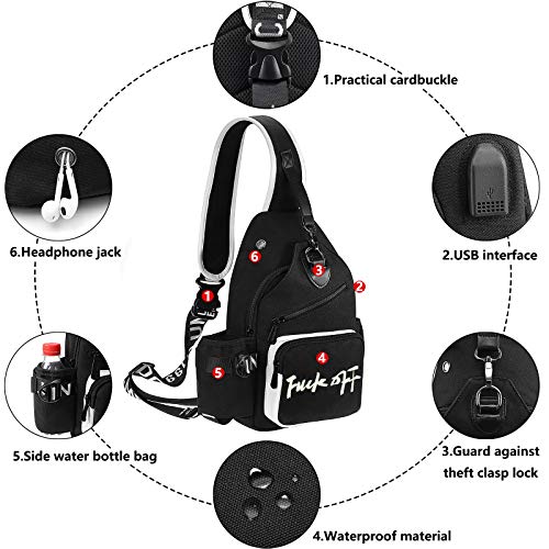 Luminous Sling Bag Cross Body Shoulder Backpack Multifunction Chest Bag for Men Boys Travel Sports Off4