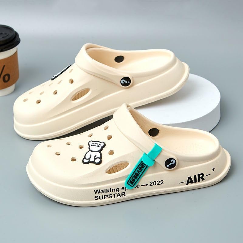 Slippers for Women Pantuflas Para Mujer Cute Smile Face Slides Sandals for Summer (7.5,Bear- A)2