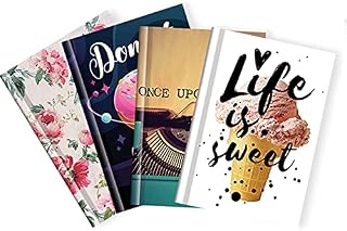 Note Books Fashion A4 A5 A6 Notebook Assorted Designs Small to Big Note Books- Single hardback Cover Lined Writing notepads (A6 Notebook)