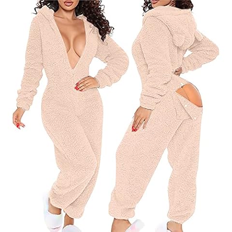 Women’s Fluffy Hooded Fleece Onesie Cover