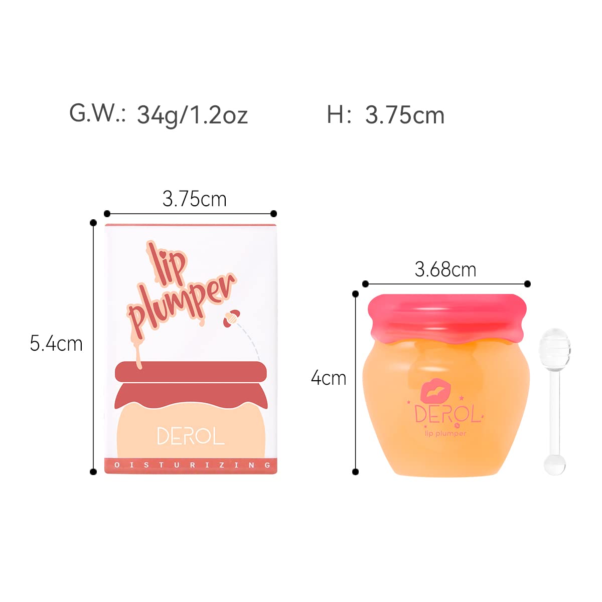 Natural Lip Plumper - Máscara labial mágica, bálsamo para rellenar los labios con cera de abejas y vitamina E, DEROL Lip Plumper, uso diurno y nocturno para labios más llenos, más suaves y grandes 8
