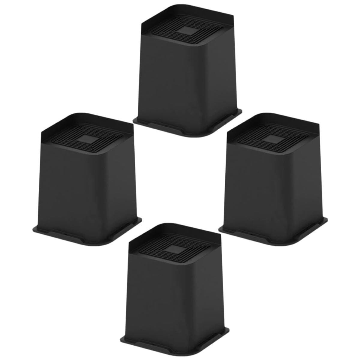 Elevadores para Patas de Sofá y Cama, 4 Piezas, Material PP Negro, Altura Ajustable y Diseño Estable para Muebles en Hogar